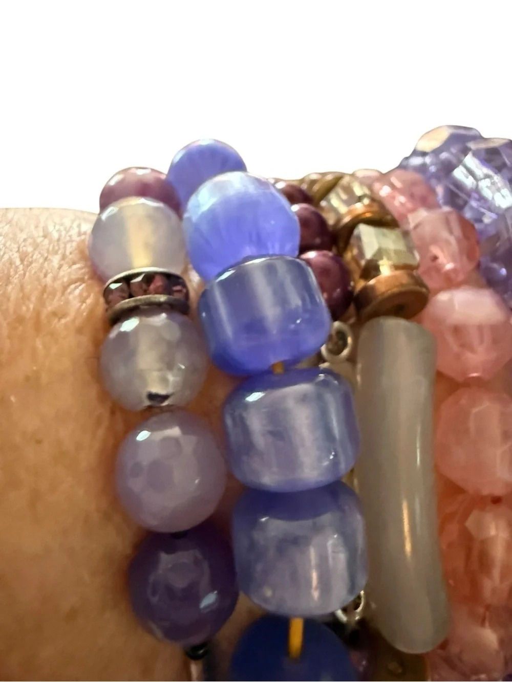 Large Purple Beaded Stackable Bracelets Set -13 Bracelets Beautiful 💜